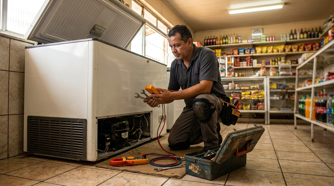 Técnico de conserto de freezer em residência em Santo André‑SP