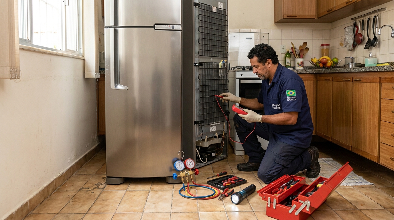 Técnico de conserto de geladeira em residência em Santo André‑SP